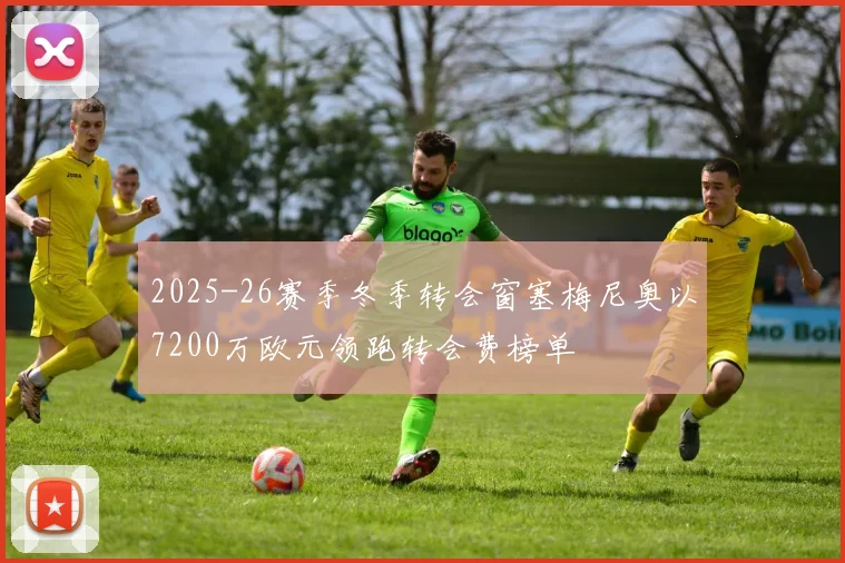 2025-26赛季冬季转会窗塞梅尼奥以7200万欧元领跑转会费榜单